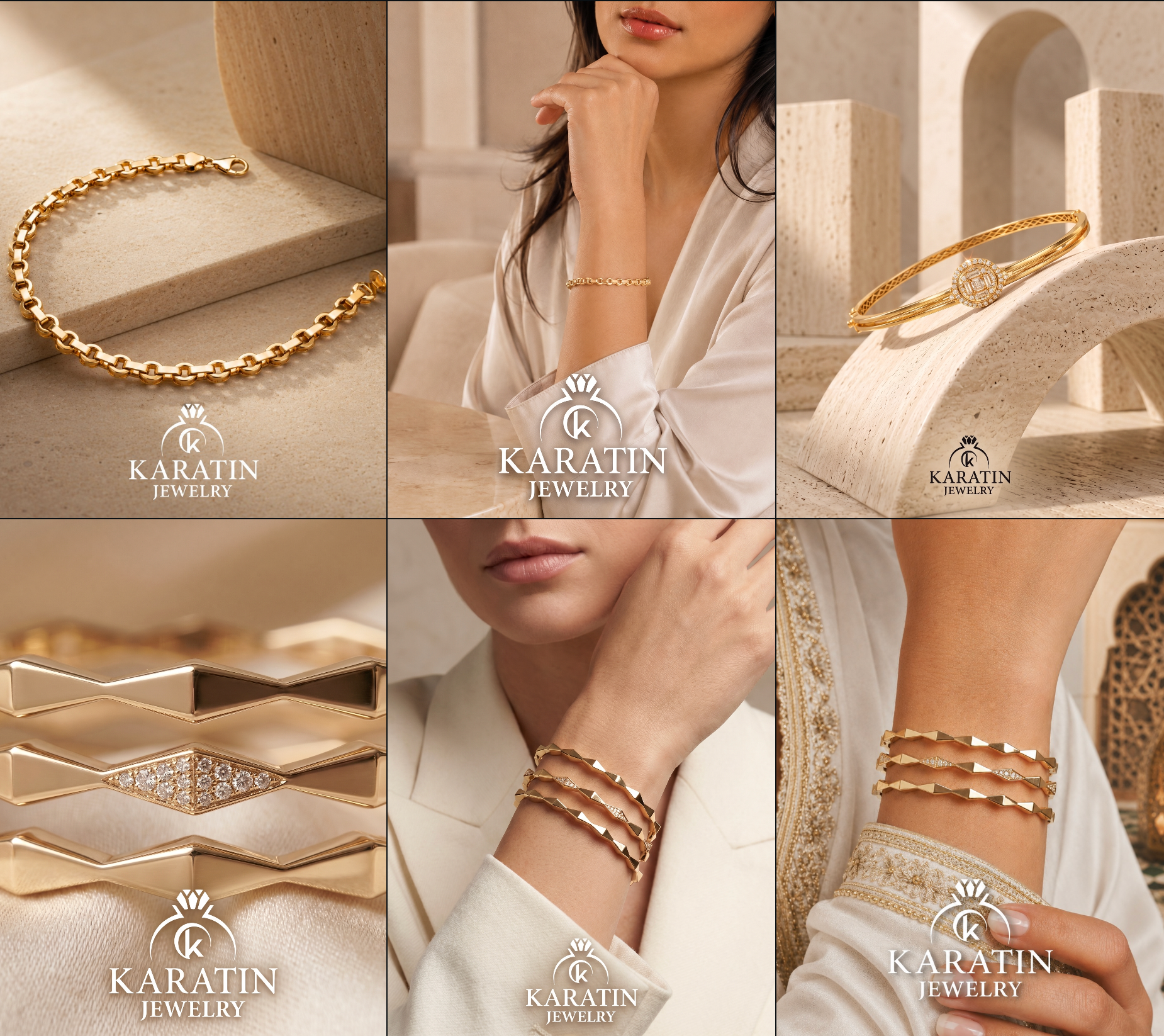 Karatin Jewelry gold collection editorial campaign